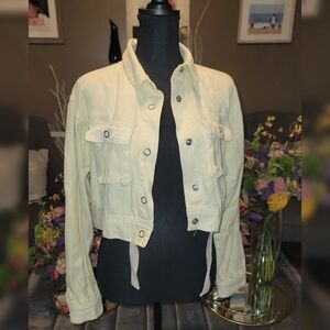 FN Crop Yellow Jean Jacket Size L